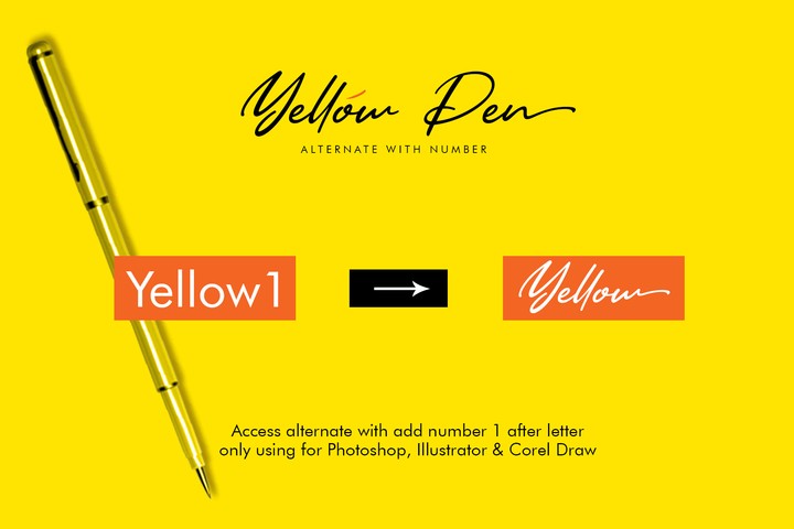 Yellow Pen Regular Font preview